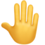 RAISED BACK OF HAND emoji in Apple's design style - Unicode 1F91A