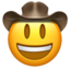 FACE WITH COWBOY HAT emoji in Apple's design style - Unicode 1F920