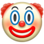 CLOWN FACE emoji in Apple's design style - Unicode 1F921