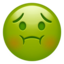 NAUSEATED FACE emoji in Apple's design style - Unicode 1F922