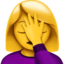 WOMAN FACEPALMING emoji in Apple's design style - Unicode 1F926-200D-2640-FE0F