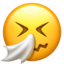 SNEEZING FACE emoji in Apple's design style - Unicode 1F927