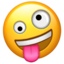 GRINNING FACE WITH ONE LARGE AND ONE SMALL EYE emoji in Apple's design style - Unicode 1F92A