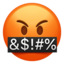 SERIOUS FACE WITH SYMBOLS COVERING MOUTH emoji in Apple's design style - Unicode 1F92C