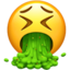 FACE WITH OPEN MOUTH VOMITING emoji in Apple's design style - Unicode 1F92E