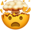 SHOCKED FACE WITH EXPLODING HEAD emoji in Apple's design style - Unicode 1F92F