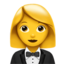 WOMAN IN TUXEDO emoji in Apple's design style - Unicode 1F935-200D-2640-FE0F