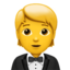 PERSON IN TUXEDO emoji in Apple's design style - Unicode 1F935