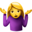 WOMAN SHRUGGING emoji in Apple's design style - Unicode 1F937-200D-2640-FE0F