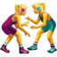 WOMEN WRESTLING emoji in Apple's design style - Unicode 1F93C-200D-2640-FE0F