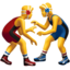 MEN WRESTLING emoji in Apple's design style - Unicode 1F93C-200D-2642-FE0F