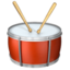 DRUM WITH DRUMSTICKS emoji in Apple's design style - Unicode 1F941