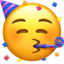 FACE WITH PARTY HORN AND PARTY HAT emoji in Apple's design style - Unicode 1F973