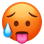 OVERHEATED FACE emoji in Apple's design style - Unicode 1F975