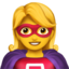 WOMAN SUPERHERO emoji in Apple's design style - Unicode 1F9B8-200D-2640-FE0F