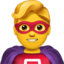 MAN SUPERHERO emoji in Apple's design style - Unicode 1F9B8-200D-2642-FE0F