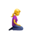 WOMAN KNEELING FACING RIGHT emoji in Apple's design style - Unicode 1F9CE-200D-2640-FE0F-200D-27A1-FE0F