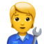 MECHANIC emoji in Apple's design style - Unicode 1F9D1-200D-1F527