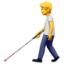 PERSON WITH WHITE CANE emoji in Apple's design style - Unicode 1F9D1-200D-1F9AF