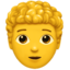 PERSON: CURLY HAIR emoji in Apple's design style - Unicode 1F9D1-200D-1F9B1