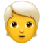 PERSON: WHITE HAIR emoji in Apple's design style - Unicode 1F9D1-200D-1F9B3