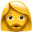 WOMAN: BEARD emoji in Apple's design style - Unicode 1F9D4-200D-2640-FE0F