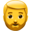 MAN: BEARD emoji in Apple's design style - Unicode 1F9D4-200D-2642-FE0F