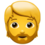 BEARDED PERSON emoji in Apple's design style - Unicode 1F9D4