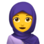 PERSON WITH HEADSCARF emoji in Apple's design style - Unicode 1F9D5