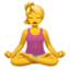 WOMAN IN LOTUS POSITION emoji in Apple's design style - Unicode 1F9D8-200D-2640-FE0F