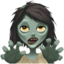 WOMAN ZOMBIE emoji in Apple's design style - Unicode 1F9DF-200D-2640-FE0F