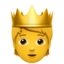 PERSON WITH CROWN emoji in Apple's design style - Unicode 1FAC5