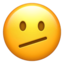 FACE WITH DIAGONAL MOUTH emoji in Apple's design style - Unicode 1FAE4