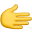 RIGHTWARDS HAND emoji in Apple's design style - Unicode 1FAF1