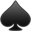 BLACK SPADE SUIT emoji in Apple's design style - Unicode 2660-FE0F