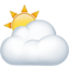 SUN BEHIND CLOUD emoji in Apple's design style - Unicode 26C5