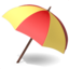 UMBRELLA ON GROUND emoji in Apple's design style - Unicode 26F1-FE0F