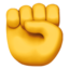 RAISED FIST emoji in Apple's design style - Unicode 270A