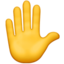 RAISED HAND emoji in Apple's design style - Unicode 270B