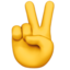 VICTORY HAND emoji in Apple's design style - Unicode 270C-FE0F