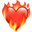 HEART ON FIRE emoji in Apple's design style - Unicode 2764-FE0F-200D-1F525