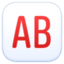 NEGATIVE SQUARED AB emoji in Facebook's design style - Unicode 1F18E