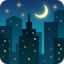 NIGHT WITH STARS emoji in Facebook's design style - Unicode 1F303