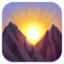 SUNRISE OVER MOUNTAINS emoji in Facebook's design style - Unicode 1F304