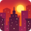 SUNSET OVER BUILDINGS emoji in Facebook's design style - Unicode 1F307