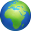 EARTH GLOBE EUROPE-AFRICA emoji in Facebook's design style - Unicode 1F30D