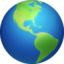 EARTH GLOBE AMERICAS emoji in Facebook's design style - Unicode 1F30E