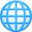 GLOBE WITH MERIDIANS emoji in Facebook's design style - Unicode 1F310