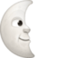 LAST QUARTER MOON WITH FACE emoji in Facebook's design style - Unicode 1F31C