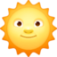 SUN WITH FACE emoji in Facebook's design style - Unicode 1F31E